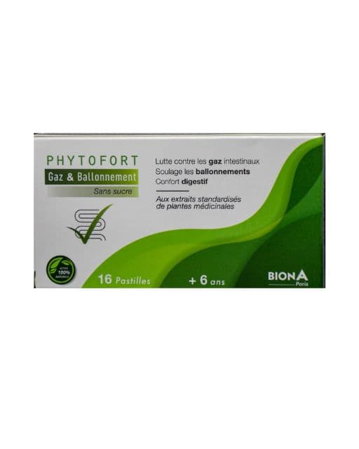 BIONA PHYTOFORT GAZ BALLONNEMENT S/SUCRE 16 PASTILLES