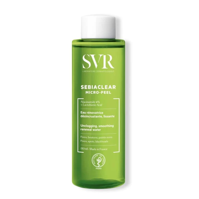 SVR SEBIACLEAR MICRO-PEEL EAU RENOVATRICE DESINCRUSTANTE LISSANTE PEAU MIXTE A GRASSE 150ML