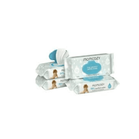 MOMCOZY LINGETTES POUR BÉBÉ À 99 % D’EAU PURE – HAUTE QUALITÉ – 60 PIÈCES