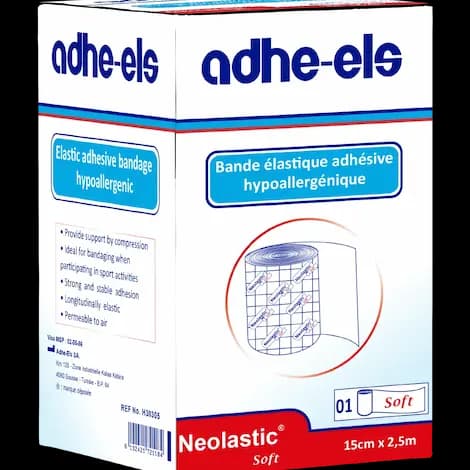 ADHE-ELS NEOPLASTIC SOFT – BANDE ADHÉSIVE ÉLASTIQUE 15 CM × 2,5 M