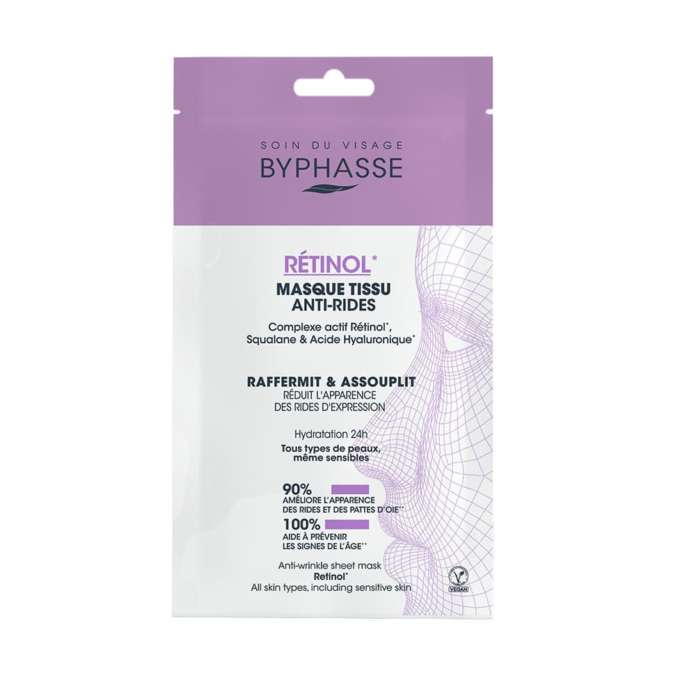 BYPHASSE Skin Booster au Rétinol – Masque Tissu Anti-Rides