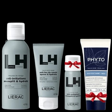 LIERAC HOMME TROUSSE+PHYTOCYANE 100ML(OFFERT)+MOUSSE DE RASAGE 50ML(OFFERT)