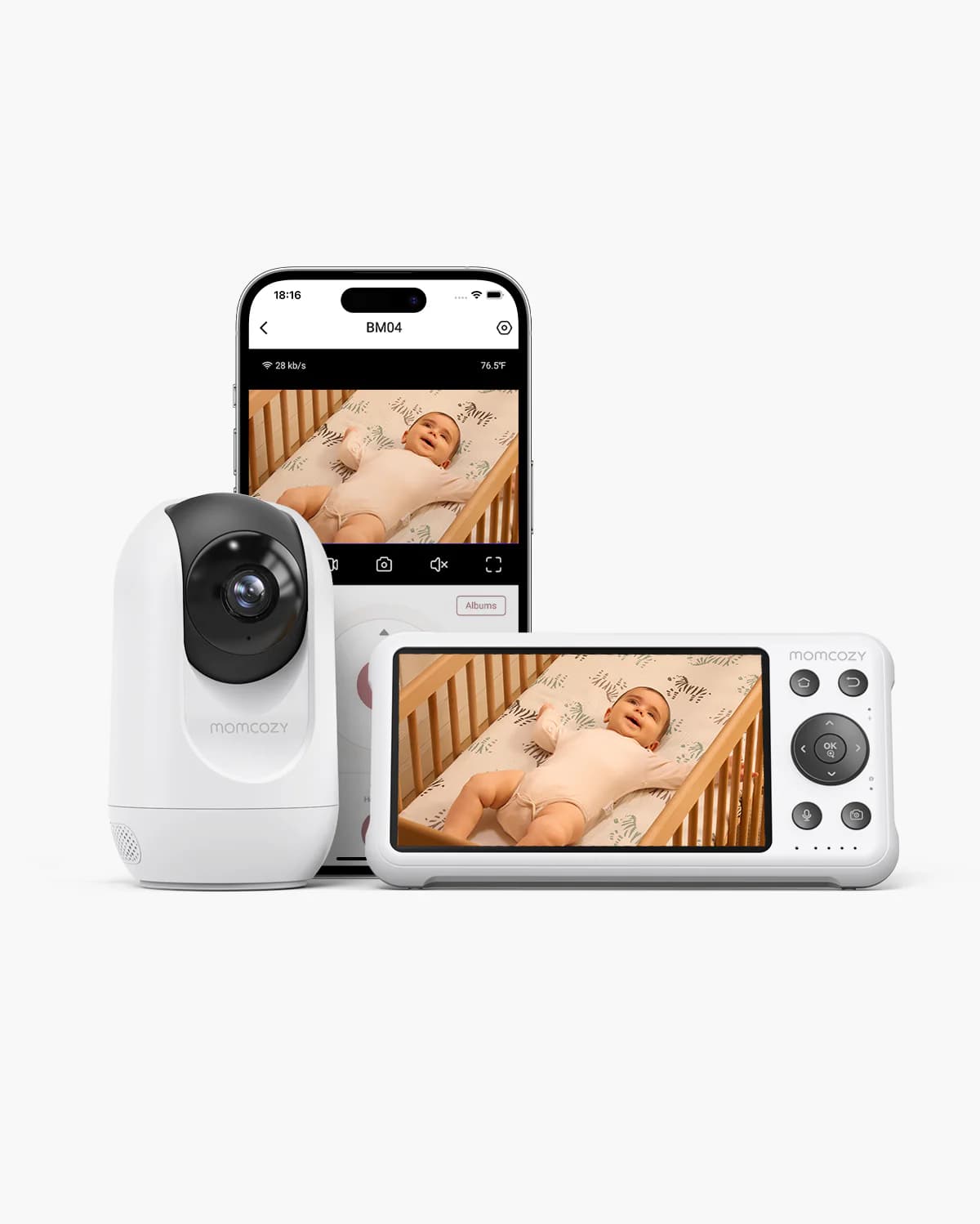 Momcozy BM04 – Moniteur Bébé Connecté 2-en-1 avec Contrôle Intelligent et Sécurité Renforcée