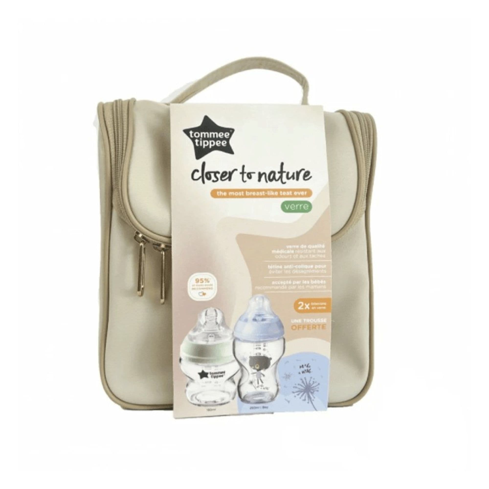 TOMMEE TIPPEE Trousse Closer To Nature Biberons En Verre Bleu