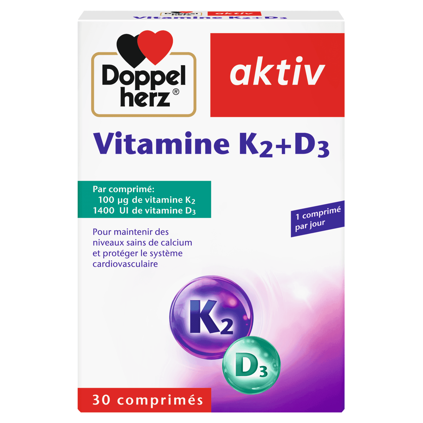 DOPPEL HERZ Aktiv Vitamine K2+D3