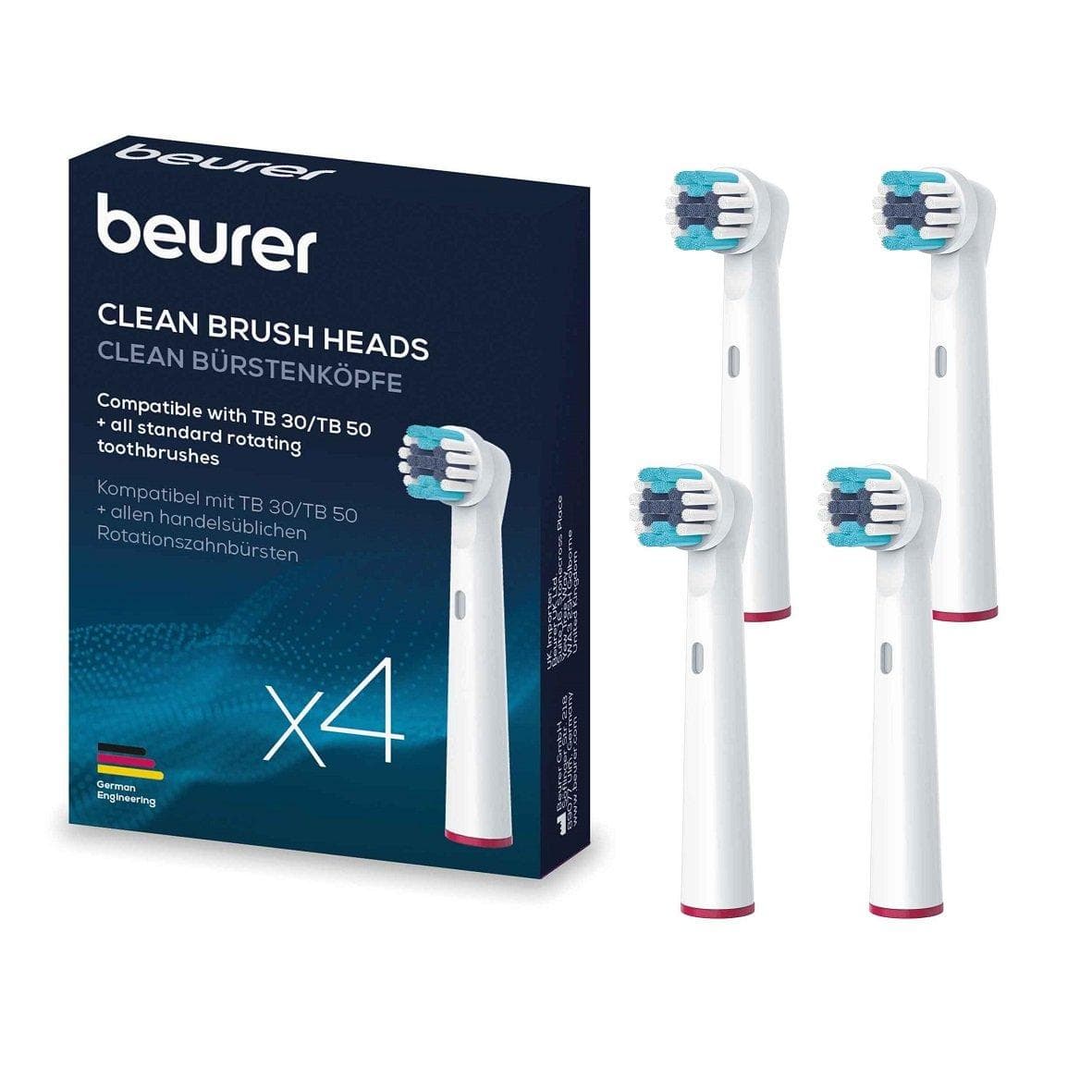BEURER TB 30 / TB 50 Tête de Brosse à Dents Clean X4