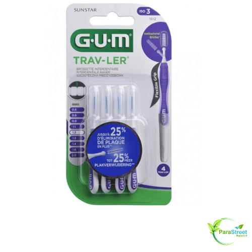 GUM TRAV-LER BROSSETTES x4 1.2MM extra fine mauve