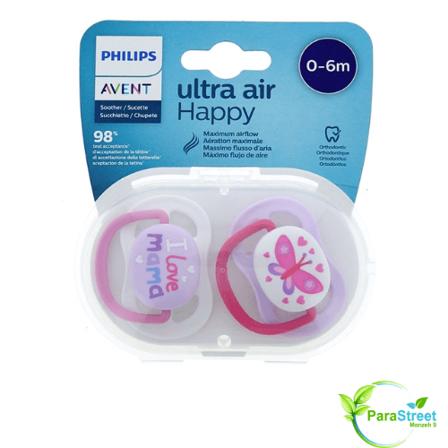 Sucettes Ultra Air Happy 0-6m x2 Rose Avent
