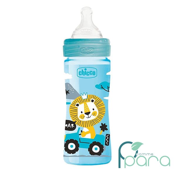 CHICCO Biberon Well Being bleu 2 M+, 250ml