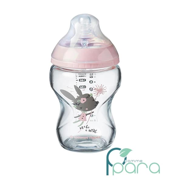 TOMMEE TIPPEE Biberon CTN Verre Rose 0M+,250ml