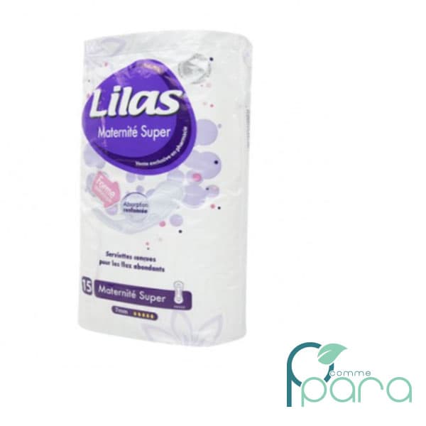 LILAS Serviettes Maternité Super ,15Piéces