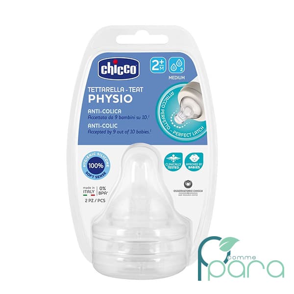 CHICCO Tetines Physio Anti colique 2M+,2Pcs