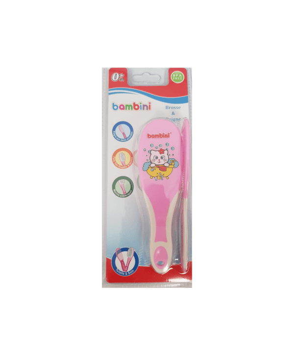 BAMBINI Brosse et Peigne Rose