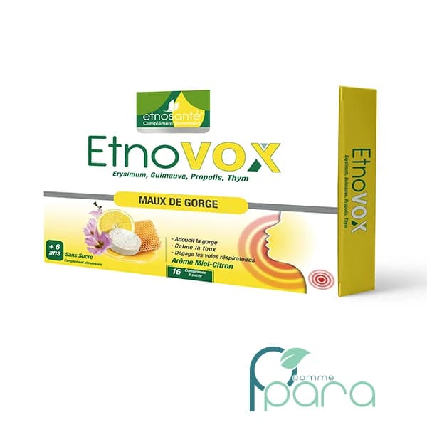 ETNOVOX Maux De Gorge Miel Citron à Sucer