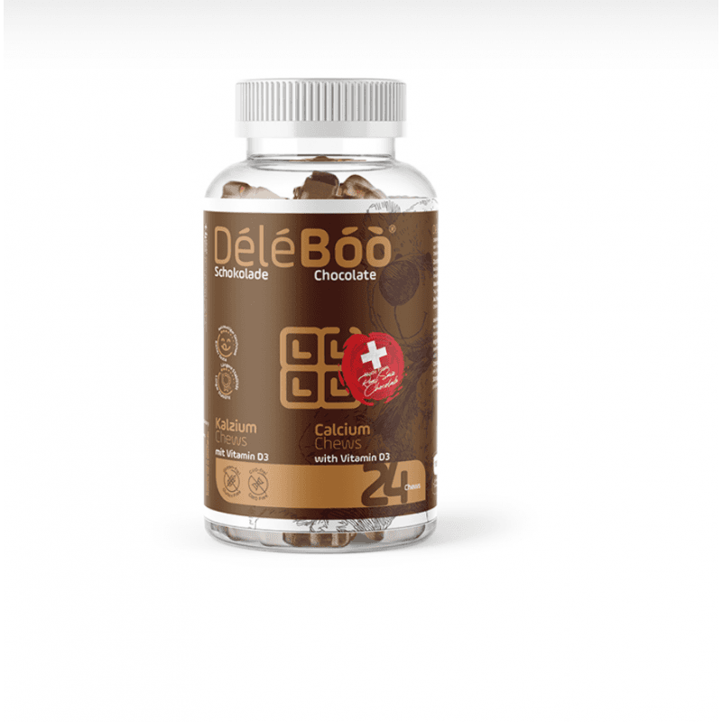 DELEBOO Calcium+Vit D3 chocolate bt ,24