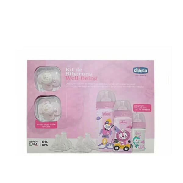 CHICCO Kit Biberons WELL-Being Rose