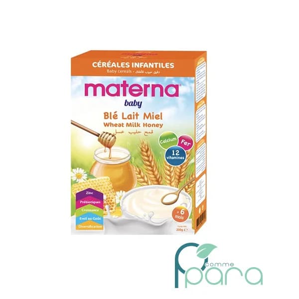 MATERNA Baby Céréales Blé Lait Miel ,200Gr