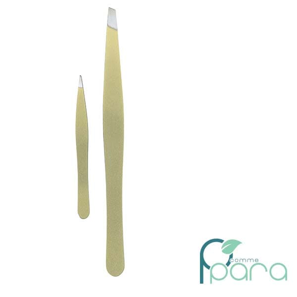 TITANIA Set De 2 Pinces à Epiler Inox Gold