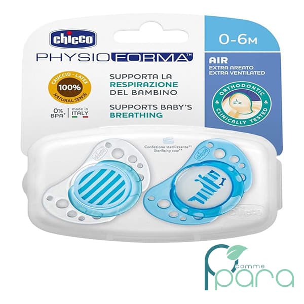 CHICCO 2 Sucettes Bleu Physioforma 0-6 Mois