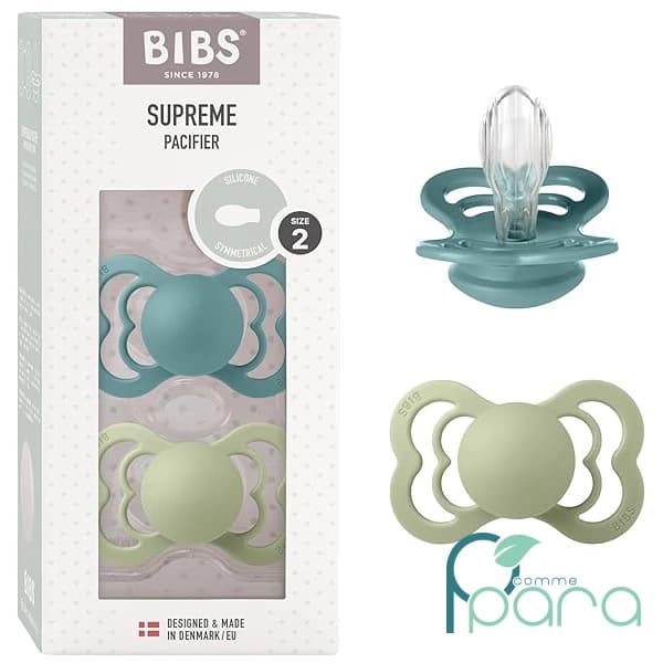 BIBS 2 Sucettes Supreme Taille2 Island Sea Sage