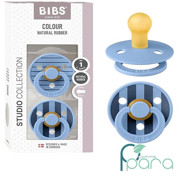 BIBS 2 Sucettes Taille 1 Couleur Bue Mix