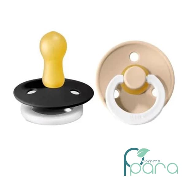 BIBS 2 Sucettes Taille1 Couleur Glow Black/Vanilla
