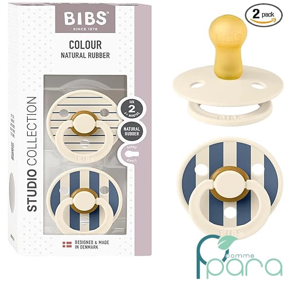 BIBS 2 Sucettes Taille2 Couleur Ivory Steel/Blue
