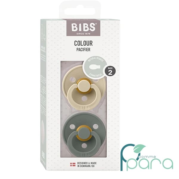 BIBS 2 Sucettes Taille2 Couleur Vanilla/Iron