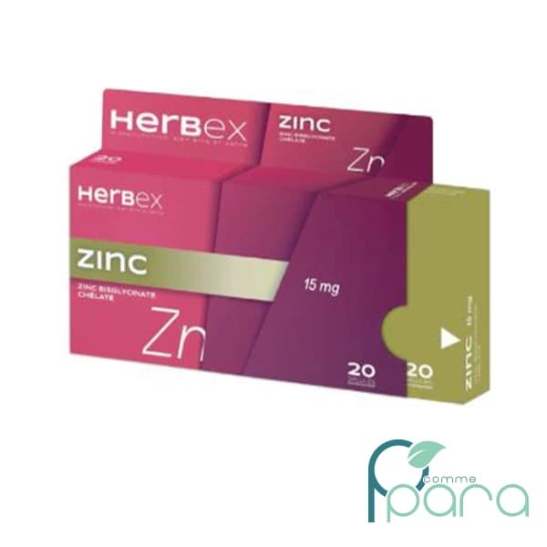 HERBEX Zinc 15mg ,20 Gélules