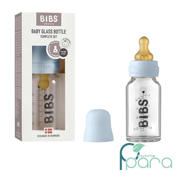 BIBS Biberon En Verre Anti Colique Baby Blue,110ml