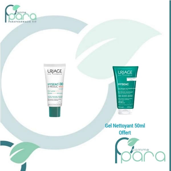 URIAGE Pack Hyseac 3Regul SPF30+Gel Net Offert