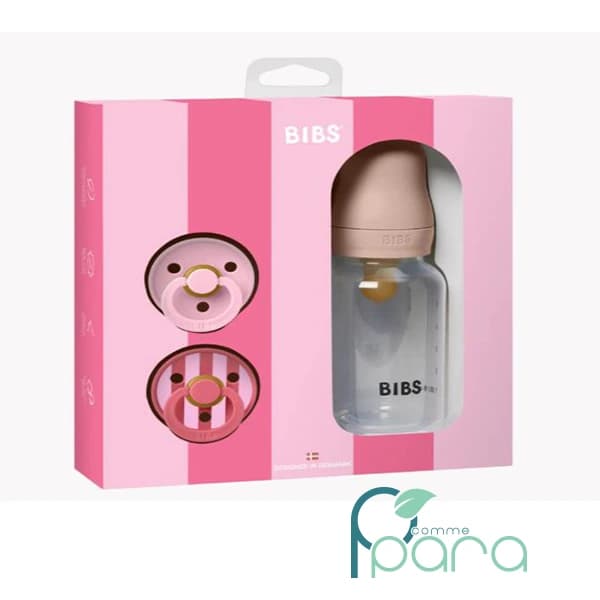 BIBS Pack Biberon+2 Sucettes Rose