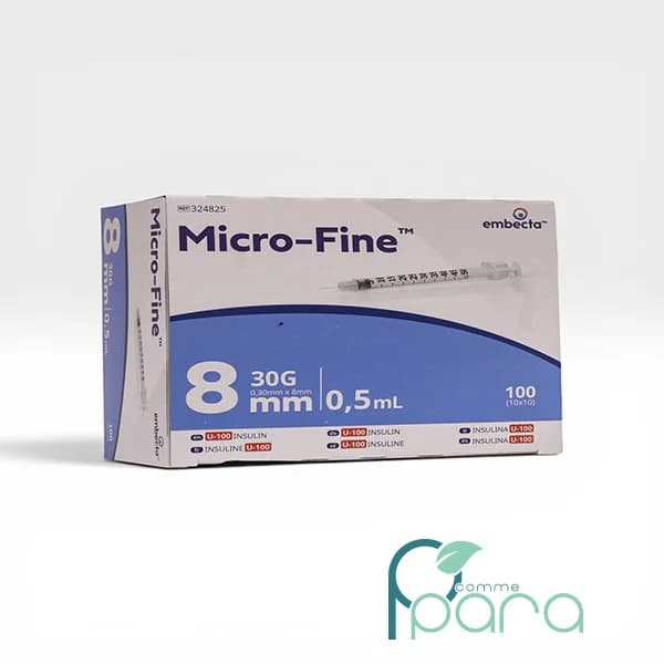 Seringue Micro Fine 8 mm 0,5ml Boite100