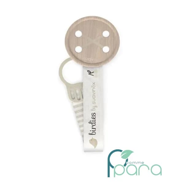 SUAVINEX Attache Sucette En Tissu Birdies Beige