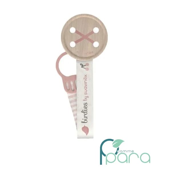 SUAVINEX Attache Sucette En Tissu Birdies Rose