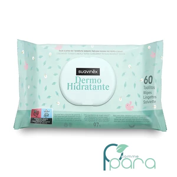 SUAVINEX Lingettes Dermo Hydratantes Bébé,60Unités