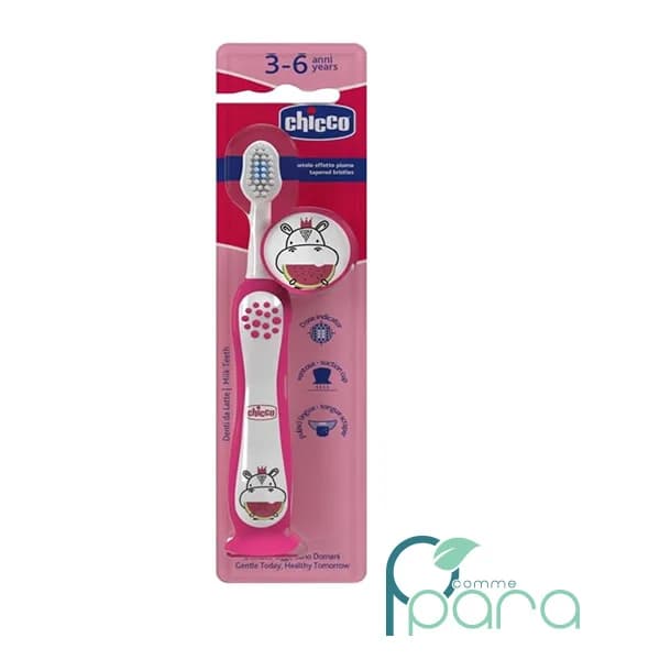 CHICCO Brosse à Dents Hippo Fuchsia 3-6Ans