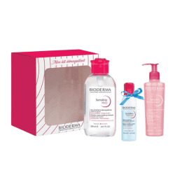 BIODERMA MON KIT DEMAQUILLANT (SENSIBIO H2O MICELLAIRE 500ML+GEL MOUSSANT 200ML+H2O EYE 125ML (OFFERT)
