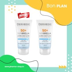 DERMEDIC SUNBRELLA FLUIDE ULTRA LEGER SPF50+ PEAUX NORMALES A SECHES 40ML (2EME OFFERT)