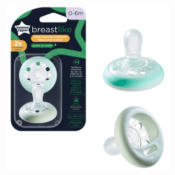 TOMMEE TIPPEE CLOSER TO NATURE 2 SUCETTES BREAST-LIKE NUIT 0-6M