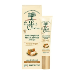 LE PETIT OLIVIER SOIN CONTOUR YEUX & LEVRES ANTI AGE HUILE DARGAN 15ML