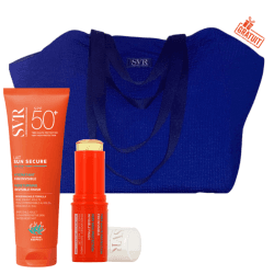 SVR SUN SECURE LAIT HYDRATANT INVISIBLE SPF50+ 250ML+SUN SECURE EASY STICK SPF50+ 10G+SAC DE PLAGE EN BLEU (OFFERT)