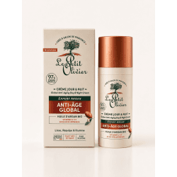 LE PETIT OLIVIER CREME JOUR & NUIT ANTI AGE HUILE D’ARGAN VITAMINE C & ACIDE HYALURONIQUE 50ML