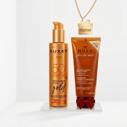 NUXE SUN HUILE SOLAIRE OR SPF50 GOLD 150ML + REVE DE MIEL GEL LAVANT SURGRAS VISAGE ET CORPS 100ML (OFFERT)