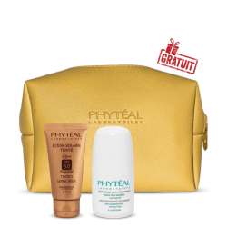 PHYTEAL ECRAN TEINTE BEIGE ROSE SPF50 50ML + DEODORANT ANTI TRANSPIRANT 50ML+TROUSSE DOREE (OFFERT)