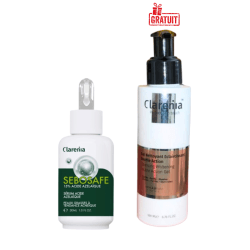 CLARENIA SEBOSAFE AZELAIQUE SERUM 30ML + GEL NETTOYANT ECLAIRCISSANT DOUBLE ACTION PMG 100ML(OFFERT)