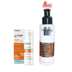 CLARENIA CLARESUN ECRAN HYDRATANT INVISIBLE SPF50+ 50ML + GEL NETTOYANT ECLAIRCISSANT DOUBLE ACTION PNS 100ML (OFFERT)