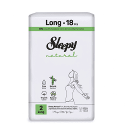 SLEEPY NATURAL SERVIETTE HYGIENIQUE COTTON ORGANIQUE LONG 18 UNITES