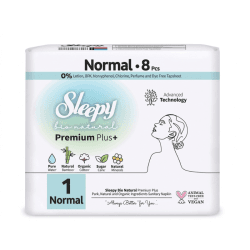 SLEEPY NATURAL SERVIETTE HYGIENIQUE BIO COTTON ORGANIQUE NORMAL 8PCS
