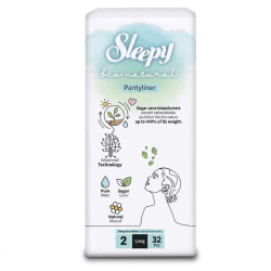 SLEEPY NATURAL PROTEGE SLIPS BIO COTTON ORGANIQUE LONG 32PCS